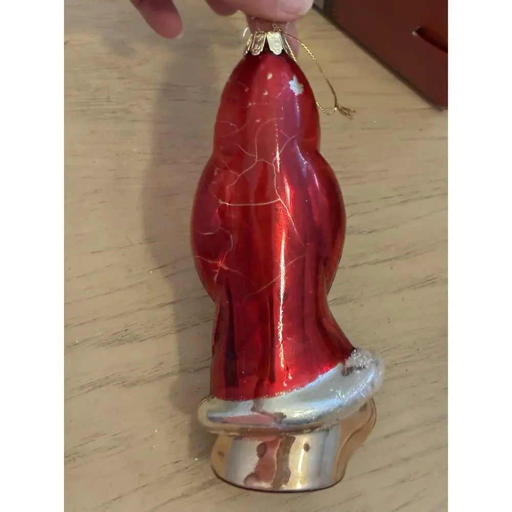 Santa's Best Mercury Glass Santa Ornament Vintage Christmas Xmas